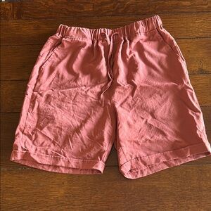 Pink Flat Front Casual Shorts